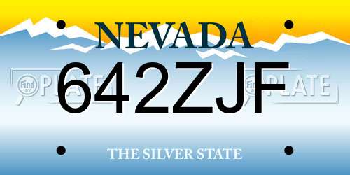 642ZJF Nevada License Plate