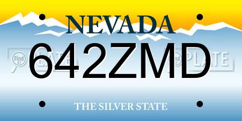 642ZMD Nevada License Plate