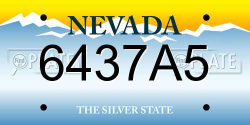 6437A5 Nevada License Plate