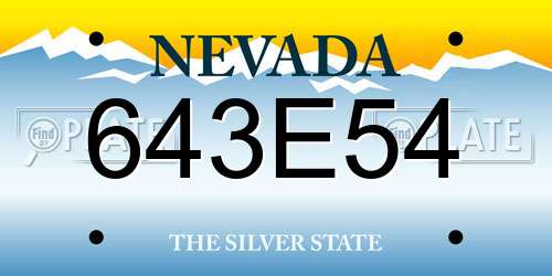 643E54 Nevada License Plate