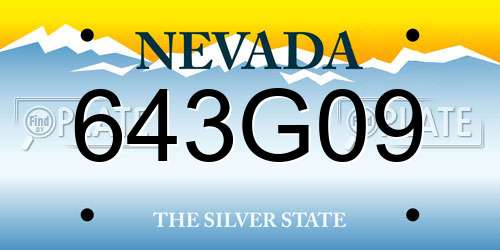 643G09 Nevada License Plate