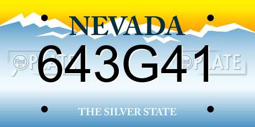 643G41 Nevada License Plate