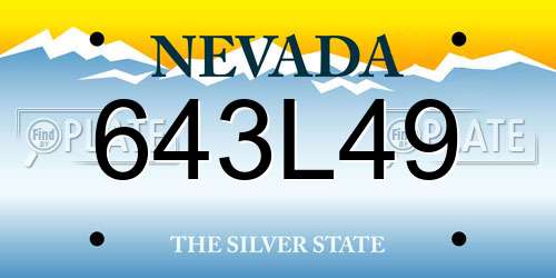 643L49 Nevada License Plate