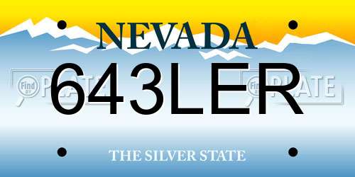 643LER Nevada License Plate