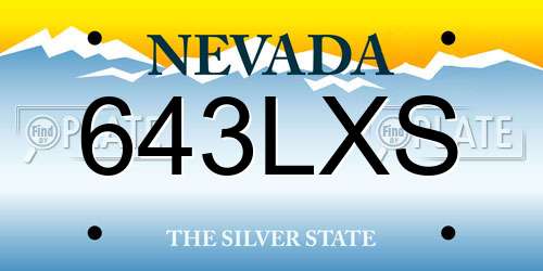 643LXS Nevada License Plate