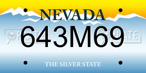 643M69 Nevada License Plate