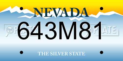 643M81 Nevada License Plate