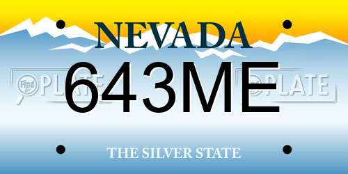643ME Nevada License Plate