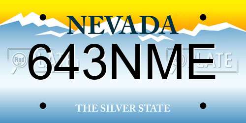 643NME Nevada License Plate