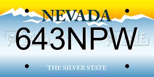 643NPW Nevada License Plate