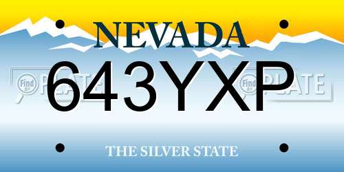 643YXP Nevada License Plate