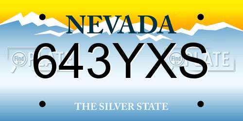 643YXS Nevada License Plate