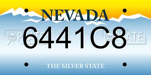 6441C8 Nevada License Plate