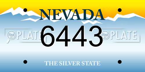6443 Nevada License Plate