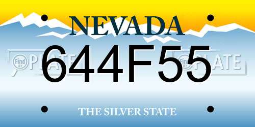 644F55 Nevada License Plate