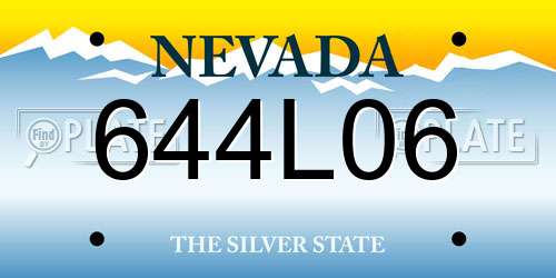 644L06 Nevada License Plate
