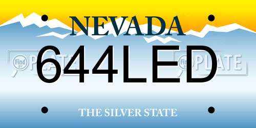 644LED Nevada License Plate