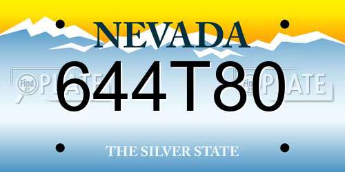 644T80 Nevada License Plate