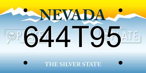 644T95 Nevada License Plate