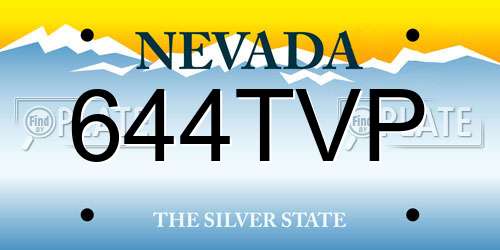 644TVP Nevada License Plate