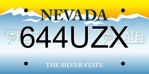 644UZX Nevada License Plate