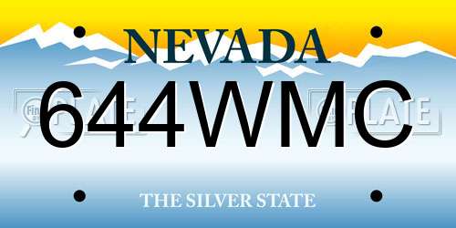 644WMC Nevada License Plate