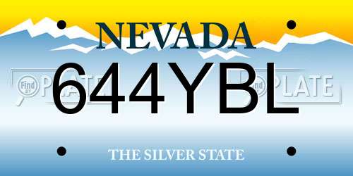 644YBL Nevada License Plate