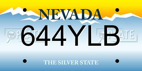 644YLB Nevada License Plate