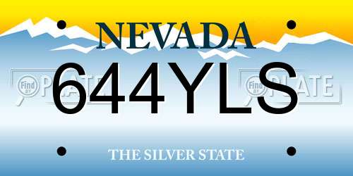 644YLS Nevada License Plate