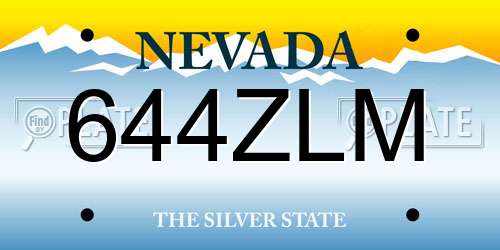 644ZLM Nevada License Plate