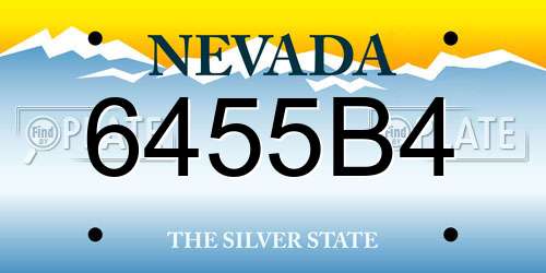 6455B4 Nevada License Plate