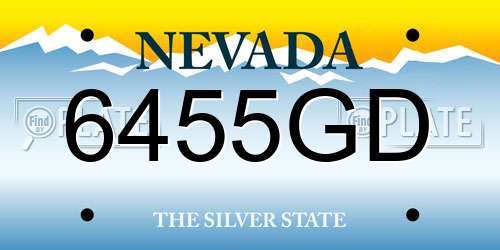 6455GD Nevada License Plate