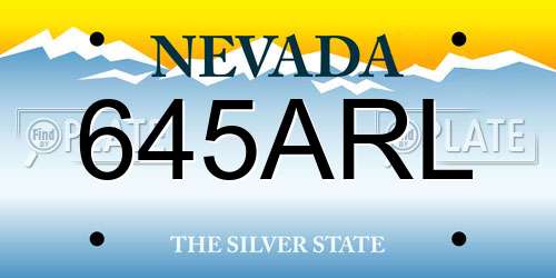 645ARL Nevada License Plate