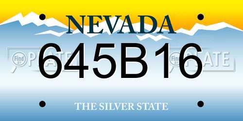 645B16 Nevada License Plate