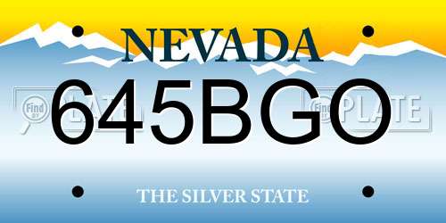 645BGO Nevada License Plate