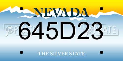 645D23 Nevada License Plate