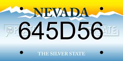645D56 Nevada License Plate