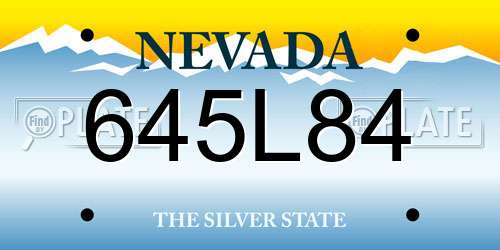 645L84 Nevada License Plate