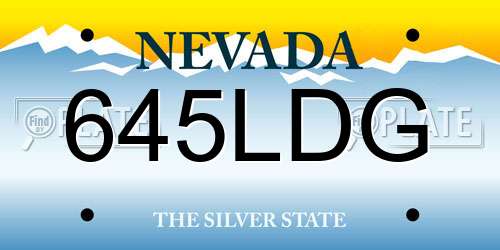 645LDG Nevada License Plate