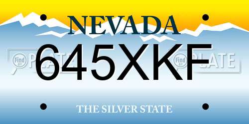 645XKF Nevada License Plate