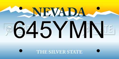 645YMN Nevada License Plate