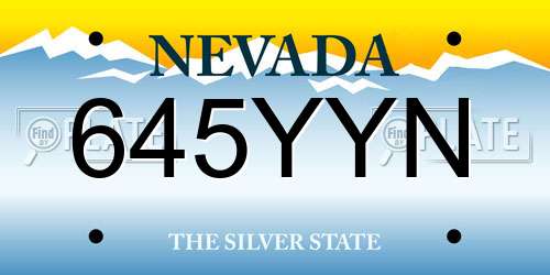 645YYN Nevada License Plate