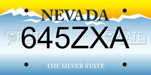 645ZXA Nevada License Plate