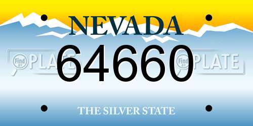 64660 Nevada License Plate