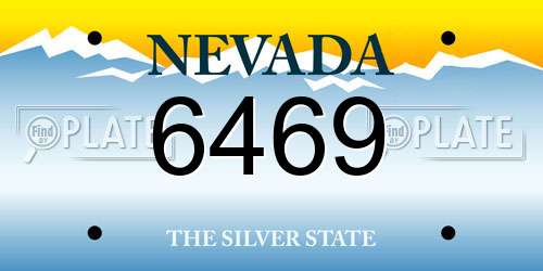 6469 Nevada License Plate