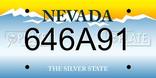 646A91 Nevada License Plate