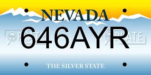 646AYR Nevada License Plate