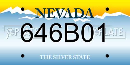 646B01 Nevada License Plate