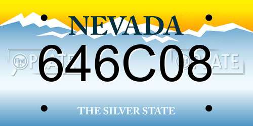 646C08 Nevada License Plate