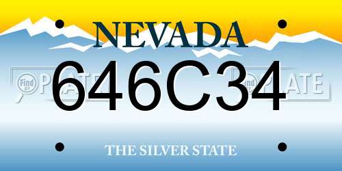 646C34 Nevada License Plate
